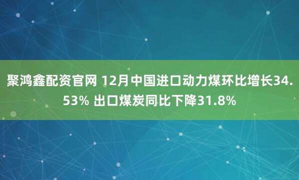 聚鸿鑫配资官网 12月中国进口动力煤环比增长34.53% 出口煤炭同比下降31.8%